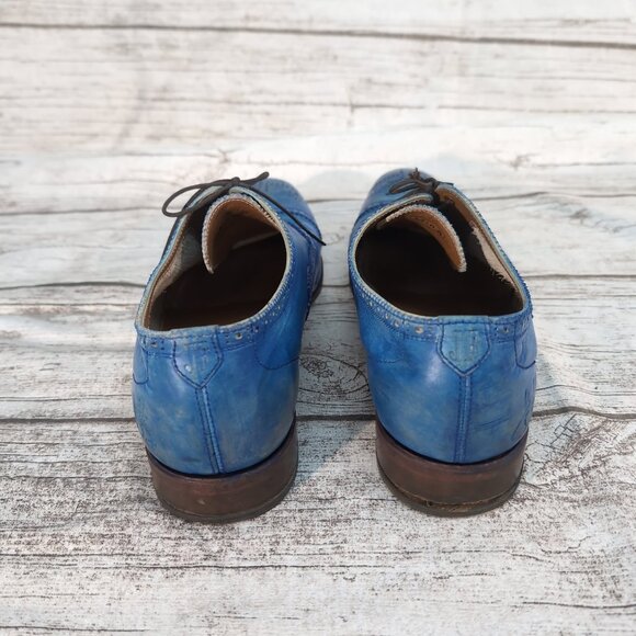 John Fluevog The Gateways Blue Leather Brogue Oxford Dress Shoes – Men’s 10.5 - Picture 6 of 12